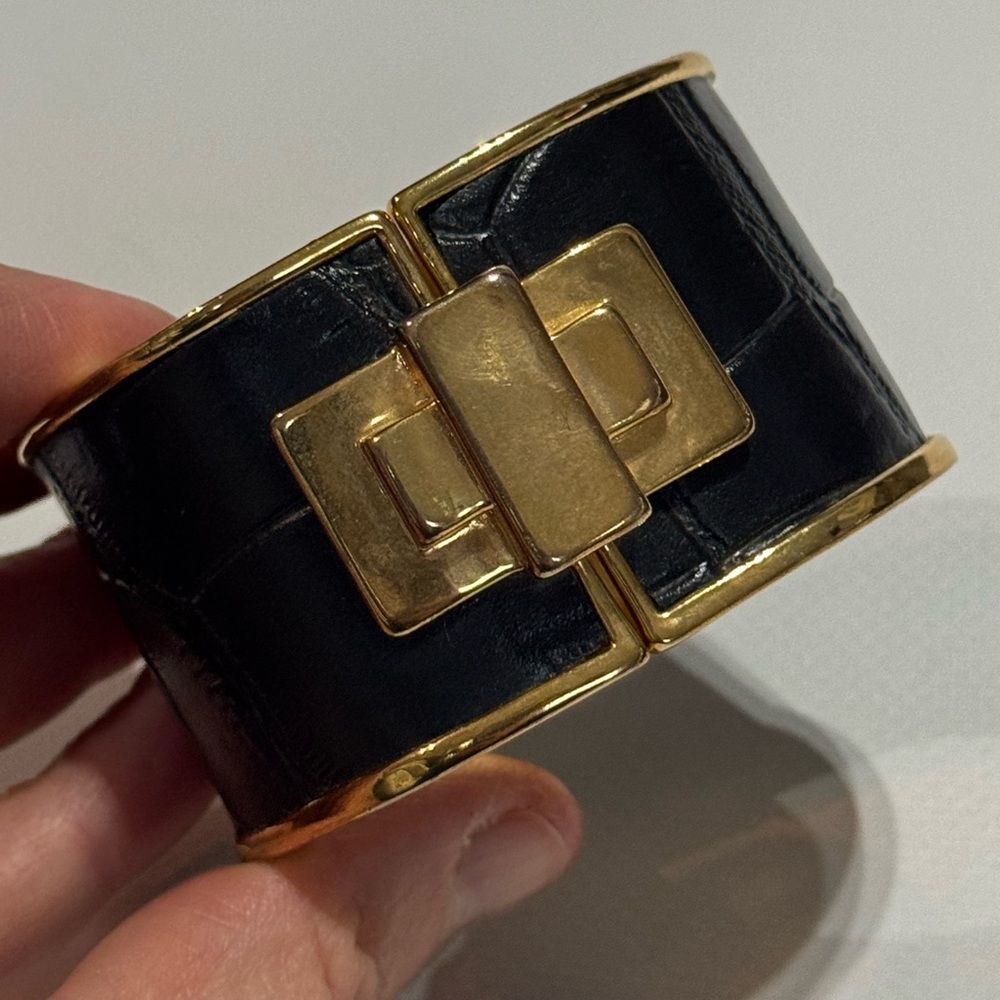 BCBGMaxAzria Gold and Black Cuff Bracelet